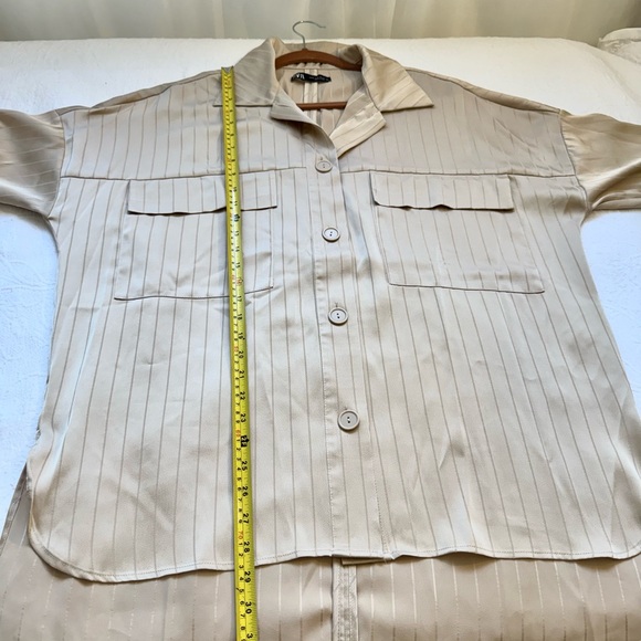 Zara Light Tan Shirt size Medium - Picture 8 of 11